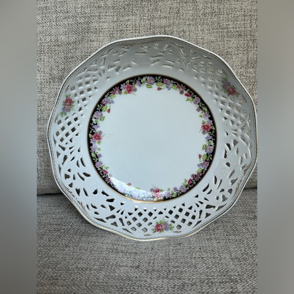 Oscar De La Renta West Germany Vintage Fine China lace floral serving bowl EUC - Picture 8 of 12